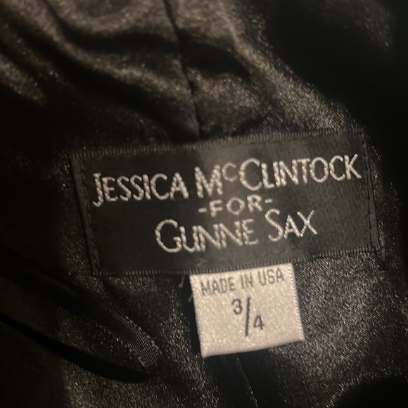 Jessica McClintock Sax Strapless Black White Polka Dot Dress, Size 3/4 - Picture 4 of 6